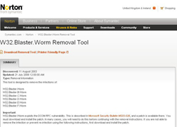 Symantec - W32.Blaster.Worm Removal Tool Symantec - W32.Blaster.Worm Removal Tool